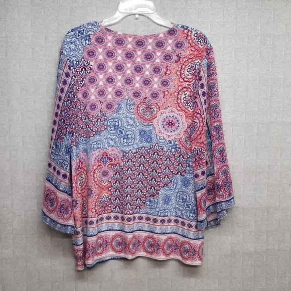 Chico's Multicolor  V-Neck Blouse - Picture 5 of 8